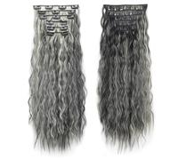 24Inch Synthetic 16 Clilp Long Kinky Curly Hair Extension Black Brown Blonde Hairpiece For Women(1BH613)