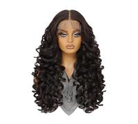 24inch Synthetic Lace Front Wig,13×6 Curly Pre Plucked HD Lace Glueless Wigs for Women Natural Daily Use(Chocolate Brown)