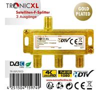 24K 3-fach Distribuidor de Antena Conector F Dc TV Kabelfernseh Divisor HD