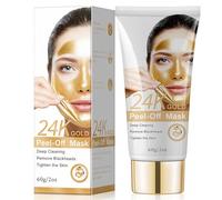 24k Gold Peel Off Mascarilla Facial, Antienvejecimiento y Antiarrugas Faciales Mask, Elimina Espinillas, Limpia los Poros, Hidratante Iluminadora Tratamiento Facial