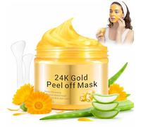 24K Gold Peel Off Mascarilla Facial, Mascarillas Faciales Peel Off de oro, Face Mask Hidratante, Iluminadora Calmante Face MaskLimpia la Piel, Apto para Hombres y Mujeres, 120ml