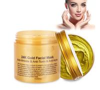 24K Máscara de Facial de Oro Hidratante, Regla para Cejas, Parche de Mascarilla Facial de Blanqueamiento, Diurno y Nocturno, para Eliminación de la Espinilla y Hidratante