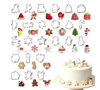 24PC Christmas Cookie Cutters Stainless Steel Santa Reindeer Snowflake Star | 24PCS Stainless Steel Christmas Cookie Cutters With Santa Reindeer Snowflake And Star Shapes For Fondant Pastry DIY Baking An