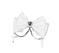 24pc Gothic Heart-Shaped Cross Lace Embroidered Bow Hair Clips For Women Fashionable Side Grips Bulk Pack Accessories(Color18)