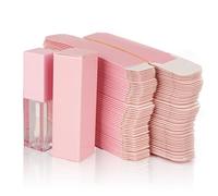 24pcs 5ml Tubos de brillo de labios rosados cuadrados vacíos al por mayor al por mayor con grandes contenedores de brillo de labios varita.., Caja de papel rosa, 25 unidades, W25 xW25 xH86mm
