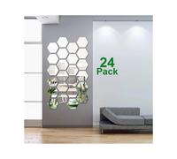 24pcs Adjustable Mirror Acrylic Removable Wall Stickers for Family Living Room And Bedroom Decoration
