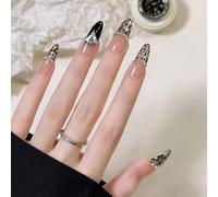 24pcs Almendras Prensa En Uñas Uñas Artificiales Acrílico