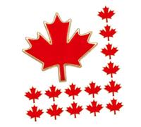 24pcs Bag Pin Men Pins Maple Leaf Lapel Badge Jewelry Thanksgiving Brooches for Women Dress Brooch Metal Red