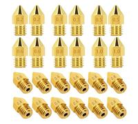 24PCS boquillas MK8, compatible con Makerbot, CR-10 Ender 3 5 | Anet A8, A8+, ET4, tamaños mixtos 0.2-1.0mm, rosca M6, filamento 1.75mm, latón, caja plástica