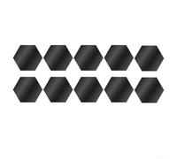 24pcs Elegante Espejo Hexágono Pared Azulejos Para Soluciones Innovadoras de Decoración (M 24pcs Negro)