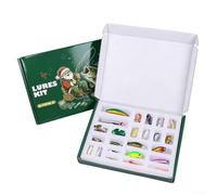 24pcs Fishing Lure Set Hard Soft Baits 1.5-11g(Christmas) | 24-piece variety pack, pencil and soft baits, para vib and frog lures, para versatile fishing scenarios