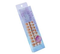 24pcs Long Square Francés Arcos de Flores Falsas Uñas Conjunto de Varilla Acrílico en las Uñas Invierno Uñas Artificiales Para Mujeres