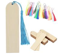 24Pcs Marcapáginas Madera, 24Pcs Borlas Flecos Coloress, Marcadores De Libros Personalizables, Para Regalos De Cumpleaños, Graduación Y Navidad, Marcapaginas Personalizado Originales