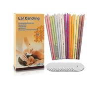 24pcs Natural Ear Candles,beeswax Hollow Cone Candling Non-toxic