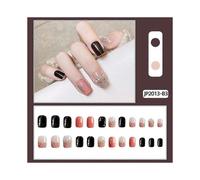 24pcs Pearl Nail Patch Sweet Style Colorful Removable Short Paragraph Manicure