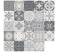 24pcs Pegatinas de Azulejos, Calcomanías de Azulejos Mosaico Retro Estilo Marroquí Autoadhesivo Azulejo Transferencias Pegatinas DIY Para Cocina Baño Decoración del Hogar (20 x 20 cm, 24PCS)