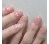 24pcs prensa en las uñas almendra corta uñas falsas acrílico artificial palo de la grabadora completa en arte de manicura uñas falsas para las mujeres