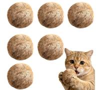 24PCS Rabbit Fur Ball Cat Toy, Soft Fluffy Cat Toy Ball, Real Rabbit Fur Pom Pom, Soft, Washable & Fun to Chase, for Kicks & Games,for Indoor Exercise & Bonding Cats (6pcs)