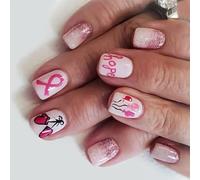 24PCS Santa Snowflake Press-on Nails Reutilizables ABS Holiday Party Art Fácil aplicación Diseño liviano Prensa festiva para mujeres en las uñas