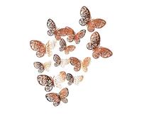 24Pcs/Set 3D Hollow Butterflies Wall Sticker For Home Decoration Living Room Bedroom For Party Wedding Decor Butterfly Stickers(Rose gold I)