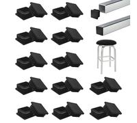 24PCS Tapones Laminares 40x40mm, Negro Tapones Láminas para Tubos, Tapas De Tubo Cuadrado, Tapones Cuadrados De Plástico para Tubos, Tapones para Cuadrados Escritorios Sillas Sofás