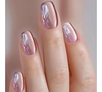 24Pcs Uñas Postizas Francesa Cortas Cuadradas Ojo de Gato Morado Acrílico Uñas Falsas Cubierta Completa Press on Nails Adhesivas Uñas Artificiales para Mujeres y Niñas, Naturales y Reutilizables