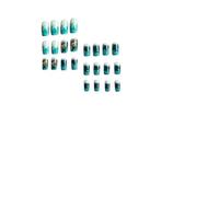 24Pcs uñas press on cortas almendra francesa press on nails Gelatina 3D Pez dorado marino manicura semipermanente Mujer Arte Uñas DIY