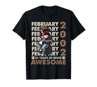 24th Birthday Dog Lover February 2002 Vintage 24 Years Old Camiseta
