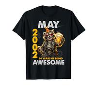 24th Birthday Raccoon Beer May 2002 Vintage 24 Years Old Camiseta
