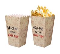 24uds Cajas Palomitas Maíz "Welcome To The Other Side", Contenedores para Palomitas Temática Demonio Invertido Espeluznante para Halloween y Decoración Fiestas Temática Invertida (Estilo C)