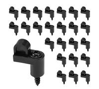 24uds Clips Nylon Mosquitera de Ventana 3/8 Pulgada con Tornillos, Sujetadores Seguridad para Vidrio Puerta Fundido a Presión Clip Soporte Mosquitera de Invierno para Paneles Tormenta (Negro)