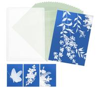 24uds Kit de Papel Impresión Solar, A4, Papel para Cianotipia y Carpeta Alta Sensibilidad Activado Por el Sol/Solar Cyanotype Paper Proyectos de Manualidades para Educación Artística DIY