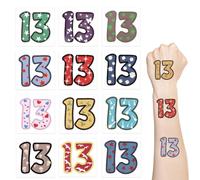 24uds Número 13 Tatuaje de Mano, Tatuajes Temporales Pegatinas 13 Tatuajes Pegatinas Accesorios de Concierto para Niñas Mujeres Fanáticos de Conciertos Accesorios Rave (Estilo Clásico)