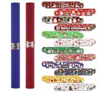 24uds Soporte Rollos Papel, 22x3cm Soporte para Papel de Regalo 12 Diseños Tiras para Envolver Regalos Wrapping Paper Roll Holder para Organizar Almacenar Carteles Navideños
