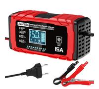 24V 15A Cargador Baterias Coche, 12V 8A Cargador de Bateria y Moto Inteligente Batería de Coche con LCD Cargadors de batería para Auto Moto Camión AGM Gel SLA