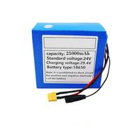 24V 25AH E-Bike Batería Recargable Batería 7S6P Batería Impermeable PVC para Patinetes Eléctricos con Placa De Protección Integrada XT30