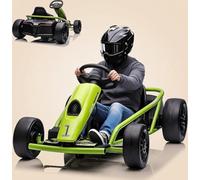 24v Coche Eléctrico para Niños Tipo Kart De Deriva, 150 w x 2, 6-18 Km/h, Coche Eléctrico Infantil con Embrague y Modo Drift, Arranque Suave, Música MP3, para Niños De 6 a 12 Años