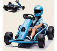 24v Coche Eléctrico para Niños Tipo Kart De Deriva, 150 w x 2, 6-18 Km/h, Coche Eléctrico Infantil con Embrague y Modo Drift, Arranque Suave, Música MP3, para Niños De 6 a 12 Años
