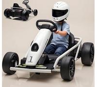24v Coche Eléctrico para Niños Tipo Kart De Deriva, 150 w x 2, 6-18 Km/h, Coche Eléctrico Infantil con Embrague y Modo Drift, Arranque Suave, Música MP3, para Niños De 6 a 12 Años