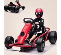 24v Coche Eléctrico para Niños Tipo Kart De Deriva, 150 w x 2, 6-18 Km/h, Coche Eléctrico Infantil con Embrague y Modo Drift, Arranque Suave, Música MP3, para Niños De 6 a 12 Años
