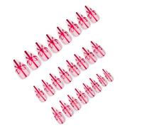 24x/Box Navidad falsas uñas arcos prensa uñas cortas almendra cubiertas completas palo en uñas manicura accesorios para mujer