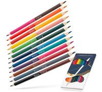 24x Lápices de colores Duo - Lápices bicolor de doble punta - 24 colores en 12 lápices - Doble cara - Más colores en un solo set - Forma triangular