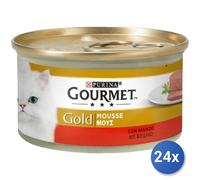 24x Paquete Comida Gato Gourmet Gold Latas Mousse 85 Gramos Carne