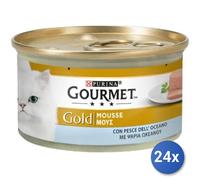 24x Paquete Comida Gato Gourmet Gold Latas Mousse 85 Gramos Pescado
