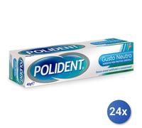 24X Paquete Polident Crema Adhesiva Para Dentaduras 40 Gramos Sabor Neutro