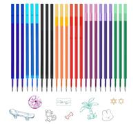 24x Recambios Boligrafos Borrables,Compatibles con Legami, Punta de 0,7mm,Altura 13cm,Bolígrafo roller borrable,Tinta termosensible,Recambio reemplazable (Multicolor)