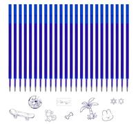 24x Recambios Boligrafos Borrables,Compatibles con Legami, Punta de 0,7mm,Altura 13cm,Bolígrafo roller borrable,Tinta termosensible,Recambio reemplazable (Azul-24)