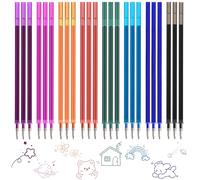 24x Recambios Boligrafos Borrables,con Bolígrafos, Punta de 0,7mm,Altura 13cm,Tinta Termosensible, Recambio para Bolígrafo de gel Borrable (Multicolor)