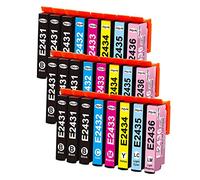 24XL Cartuchos de Tinta Multipack Compatibles con Epson 24 XL, 24 Pack | 24XL Tinta Compatible para Epson Expression Photo XP-55 XP-750 XP-760 XP-850 XP-950 XP-960 XP-970 (9BK/3C/3M/3Y/3LC/3LM)
