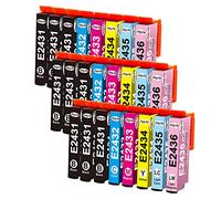 24xl Cartuchos de Tinta para Epson 24 XL Multipack Compatibles con Epson Expression Photo XP-55 XP-750 XP-760 XP-850 XP-950 XP-960 XP-970